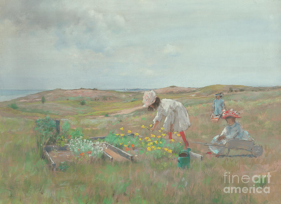 Gathering Flowers, Shinnecock, Long Island, 1897 Painting by William Merritt Chase