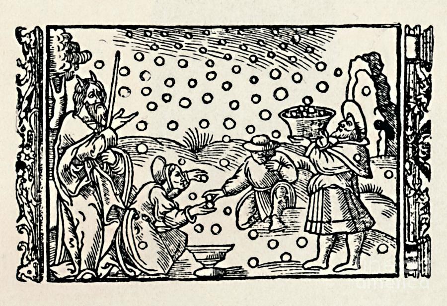 Gathering Manna 1539 Drawing by Print Collector