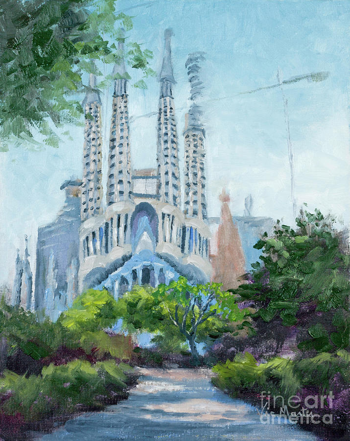 Gaudi Church - La Sagrada Familia Painting by Vic Mastis