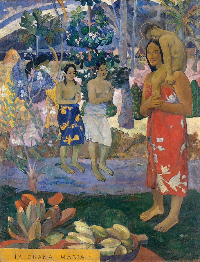 La Orana Maria, 1891 Painting by Paul Gauguin