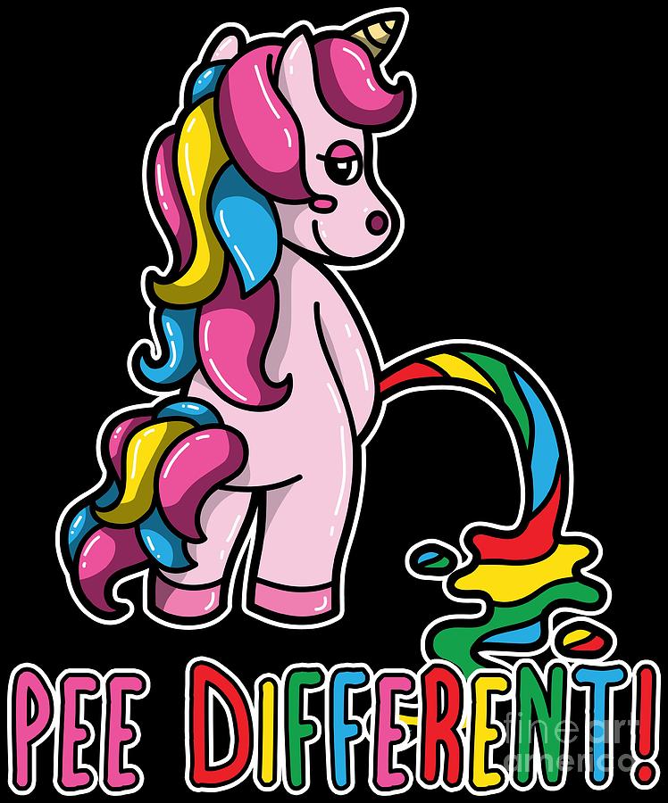 Gay Pride Unicorn Rainbow Flag Pee Different Funny Pun Digital Art by  Festivalshirt - Fine Art America