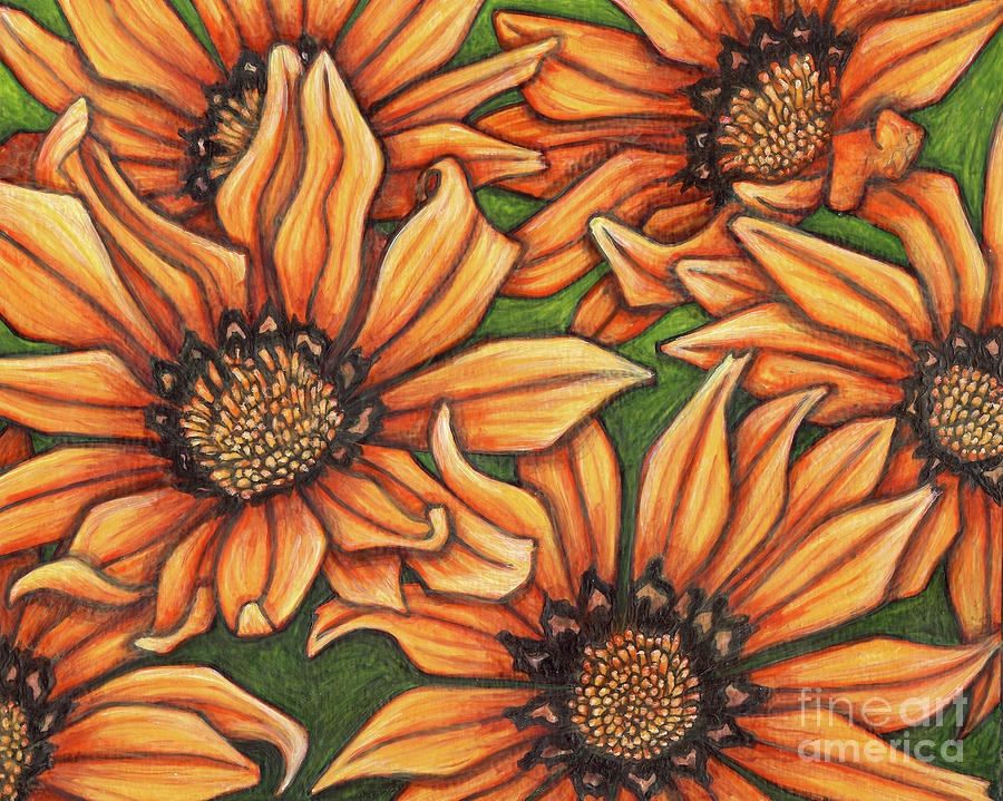 Gazanias Painting by Amy E Fraser