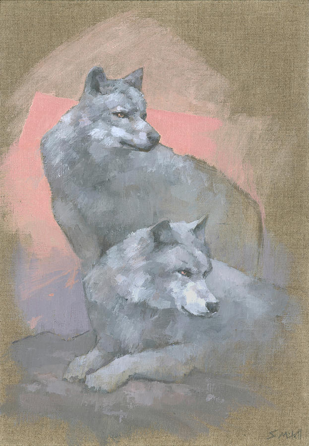 Gaze Of The Grey Wolves Painting