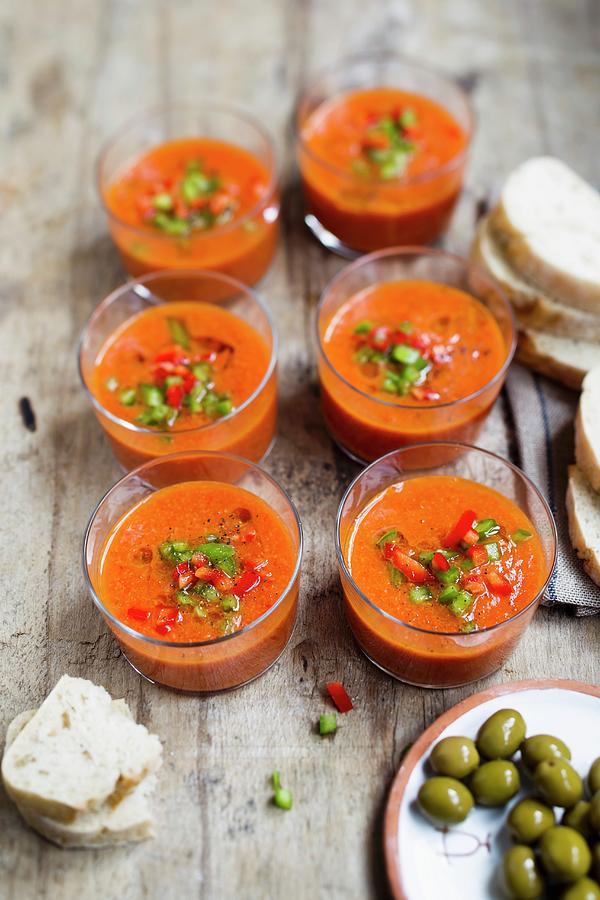 Gazpacho With Diced Peppers Photograph by Sporrer/skowronek