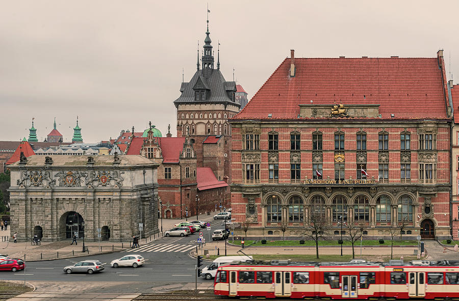 Gdansk panorama with Upland Gate and the old prison tower, Polan Photograph by Marek Poplawski