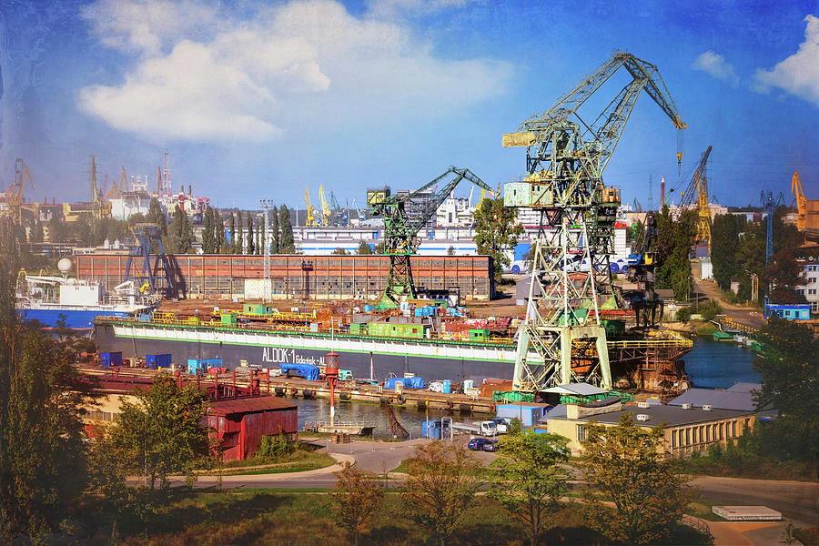 Crane Photograph - Gdansk Shipyard Poland by Carol Japp