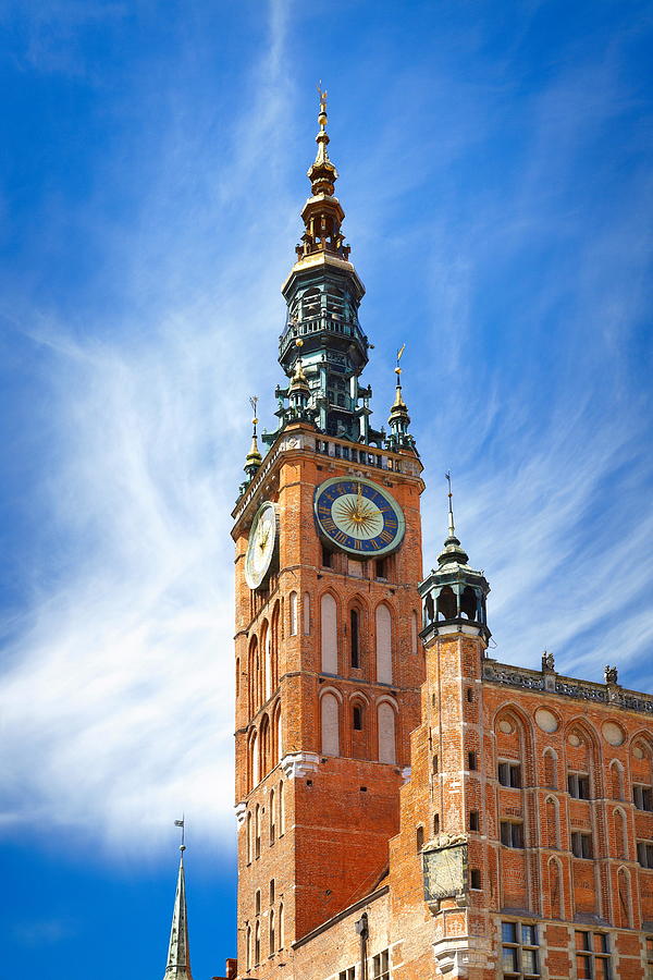 Architecture Photograph - Gdansk, Town Hall On The Long Market by Jan Wlodarczyk