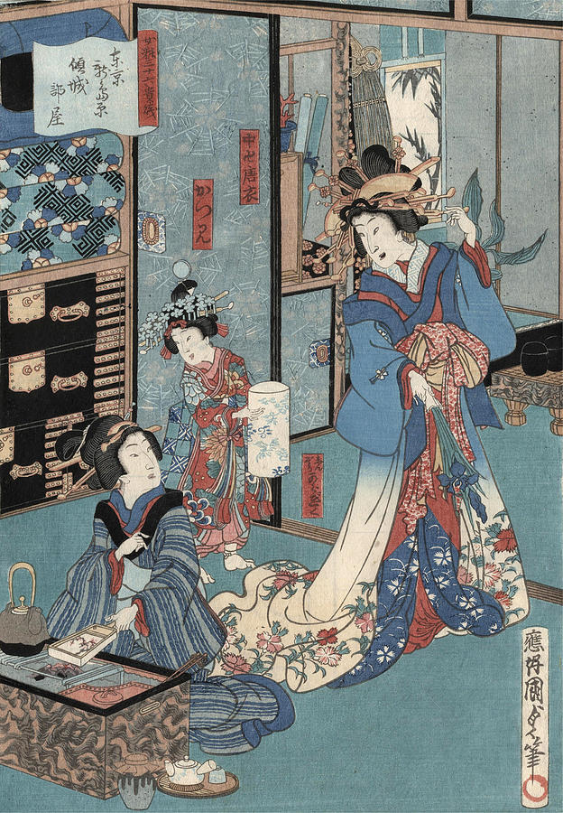 Geisha And Hibachi By Kunisada Photograph by Graphicaartis