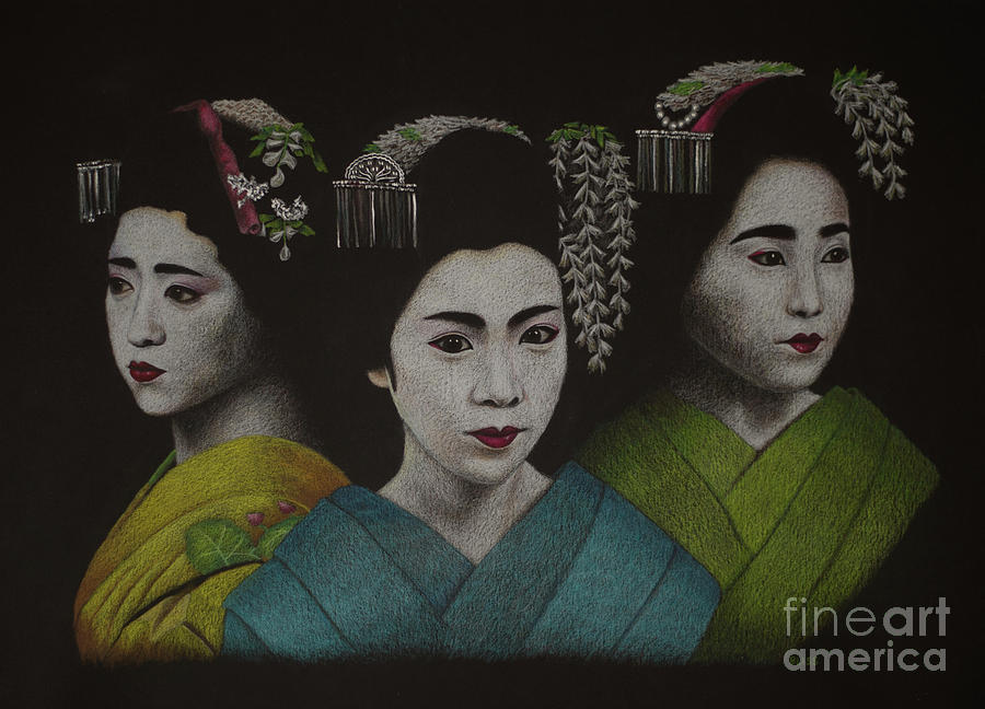Geisha Girls Painting by Lisa Bliss Rush Geisha Girls Painting by Lisa Bliss Rush