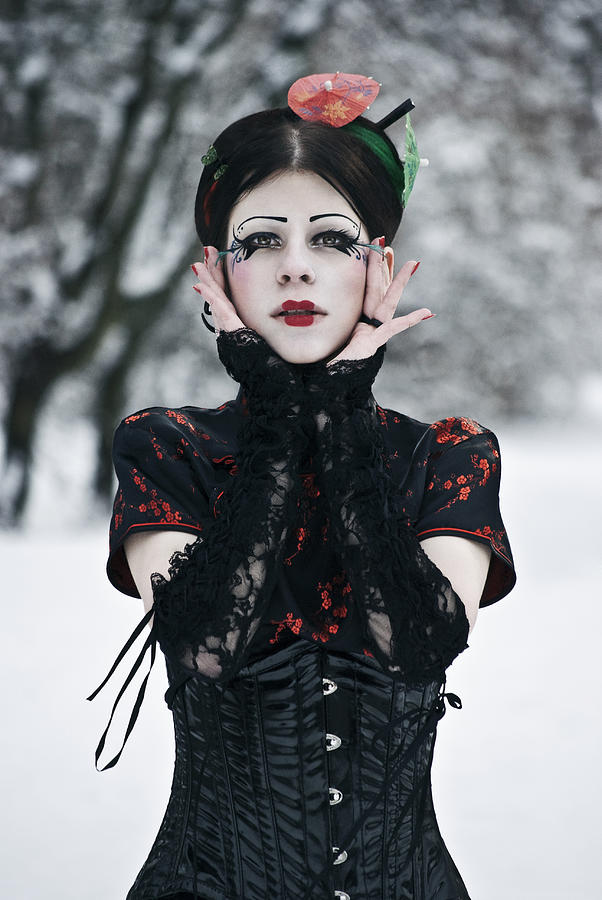 Portrait Photograph - Geisha by Klaudia Ligacov