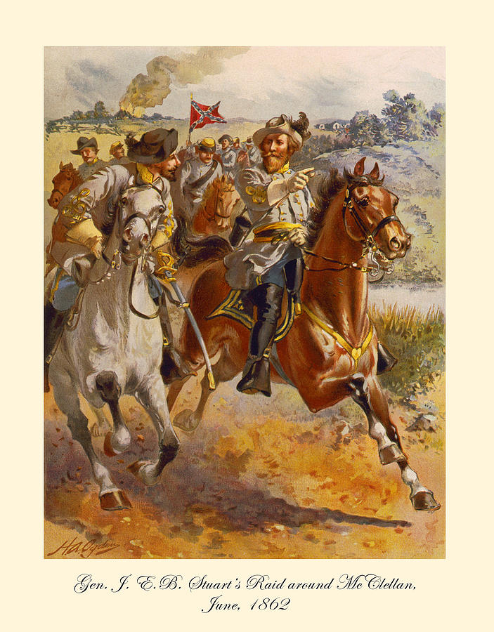 Gen. J.E.B. Stuarts raid around McClellan, June 1862 Painting by Henry Alexander Ogden