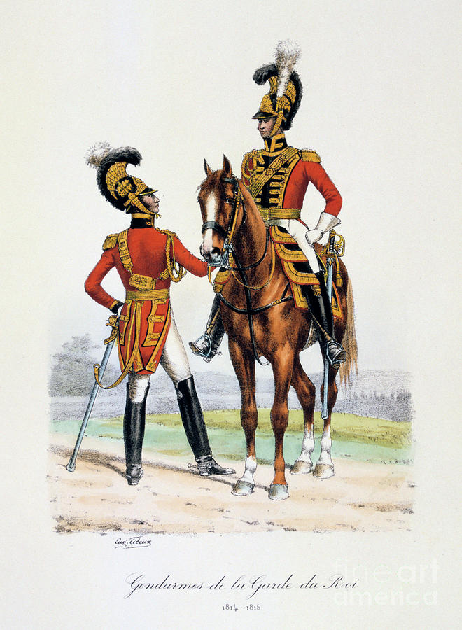 Gendarmes De La Garde Du Roi, 1814-15 Drawing by Print Collector