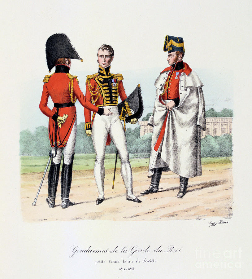 Gendarmes De La Garde Du Roi, Petite Drawing by Print Collector