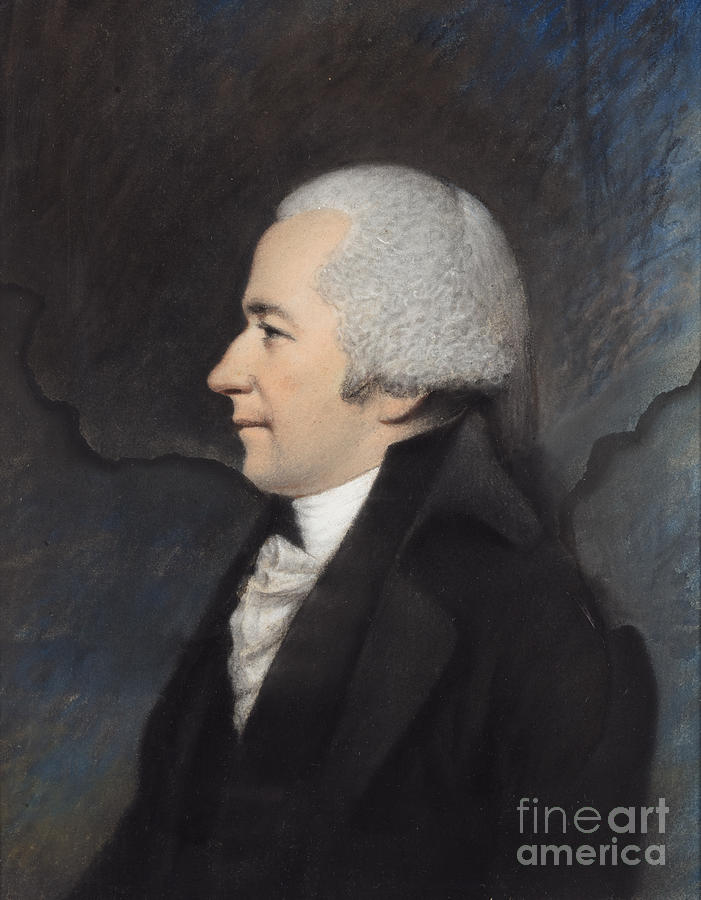 General Alexander Hamilton, Pastel Painting by James Sharples