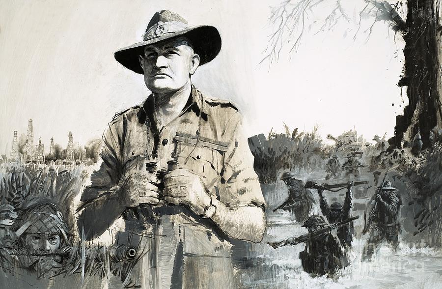 General Bill Slim, Who Led The Victory Against The Japanese In Burma Painting by Graham Coton