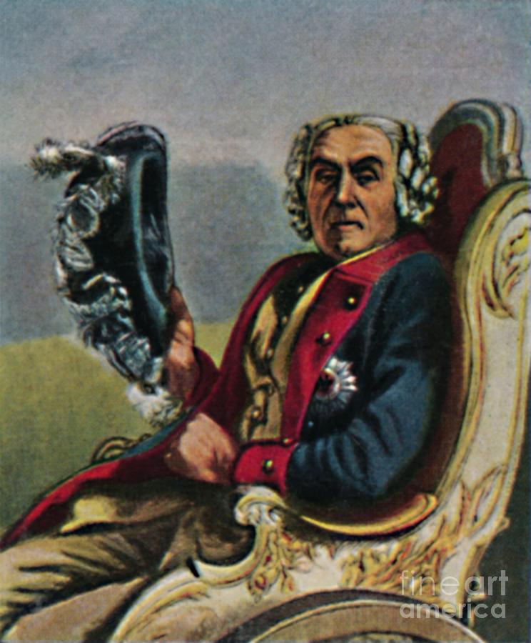 General Fouque 1698-1774 - Gemalde Von Drawing by Print Collector