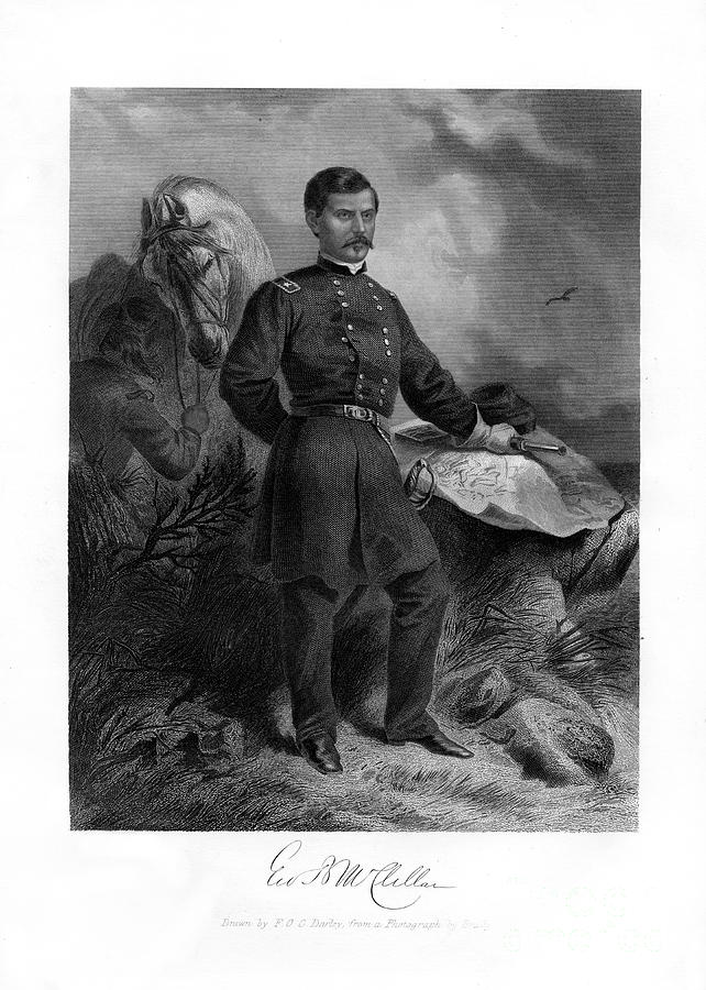 General Gb Mcclellan, American Civil Drawing by Print Collector