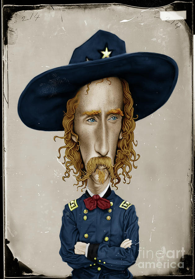 Portrait Drawing - General George Custer by Andre Koekemoer
