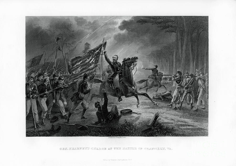General Kearnys Charge, The Battle Drawing by Print Collector
