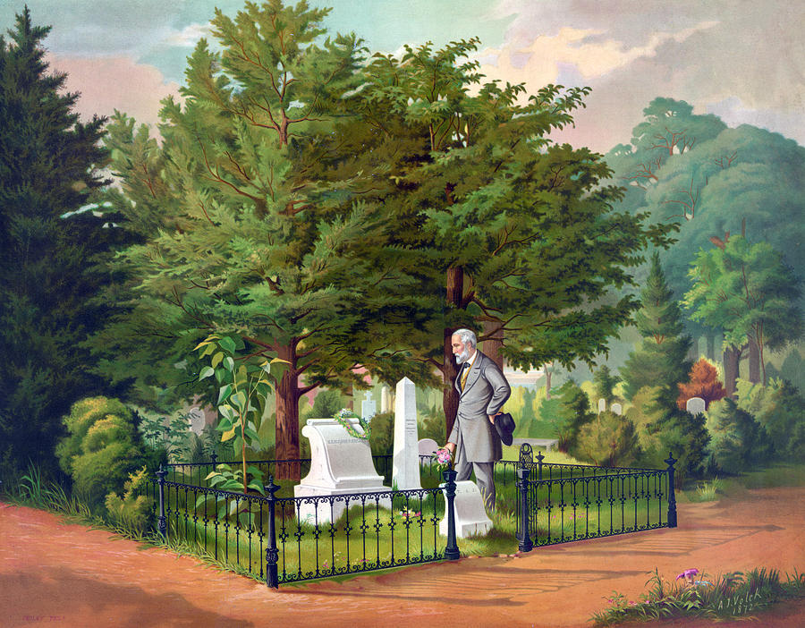 General Lees last visit to Stonewall Jacksons grave Painting by Louis Eckhardt General Lees last visit to Stonewall Jacksons grave Painting by Louis Eckhardt