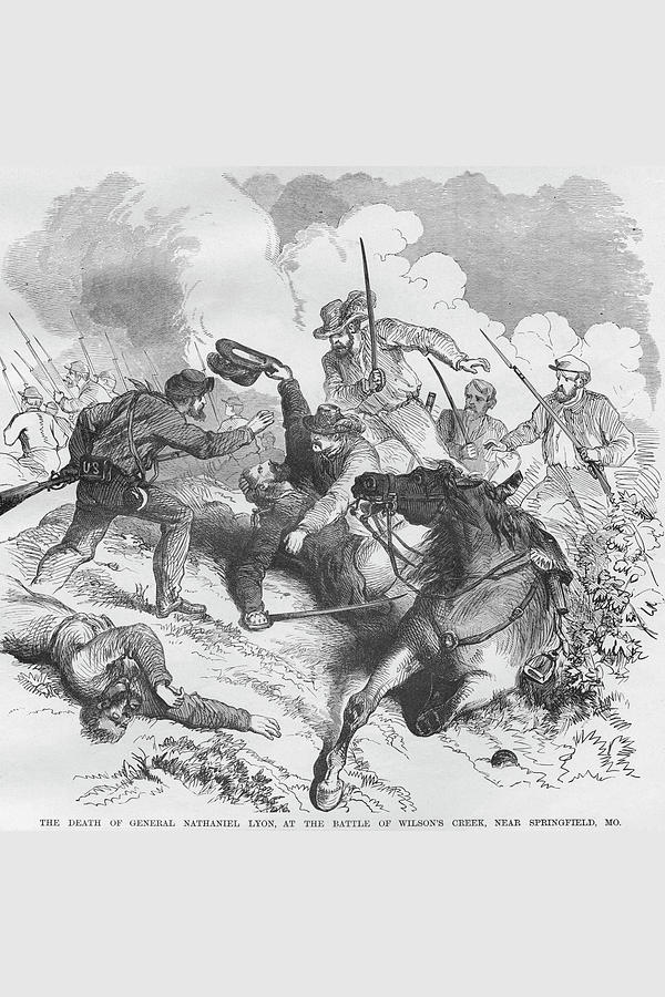 General Lyon killed at Wilsons Creek Painting by Frank Leslie