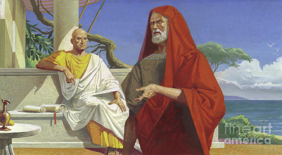 Vintage Painting - General Scipio Meets General Hannibal by Severino Baraldi
