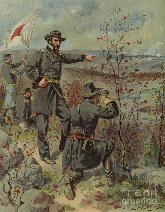 General Sherman At Kenesaw Mountain, Georgia, American Civil War, 4 October 1864 Painting by Henry Alexander Ogden