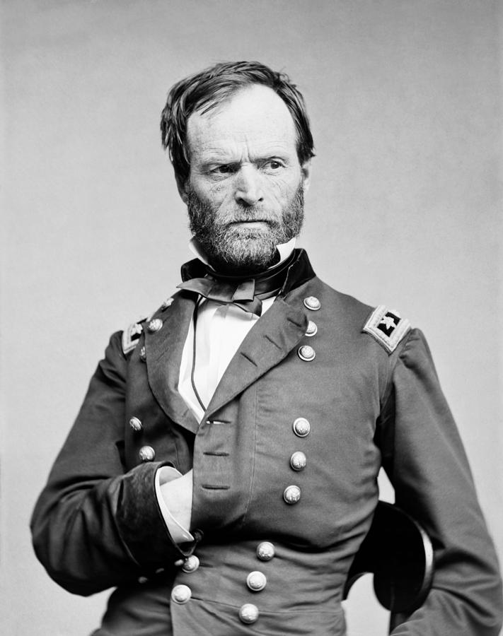 Portrait Photograph - General Sherman - Hand In Coat Portrait by War Is Hell Store