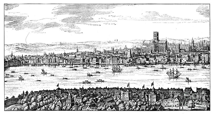 General View Of London, 1666, 1909 Drawing by Print Collector