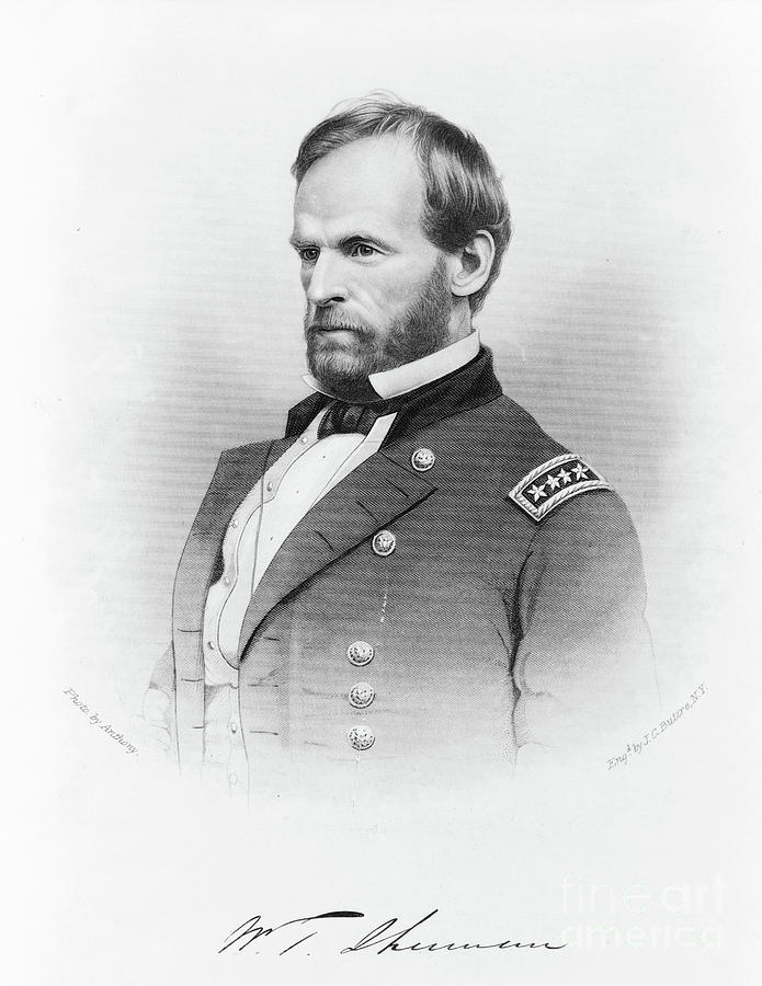 General William T Sherman, 1865 Painting by John Chester Buttre