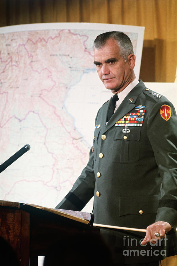 General William Westmoreland At Press Photograph by Bettmann