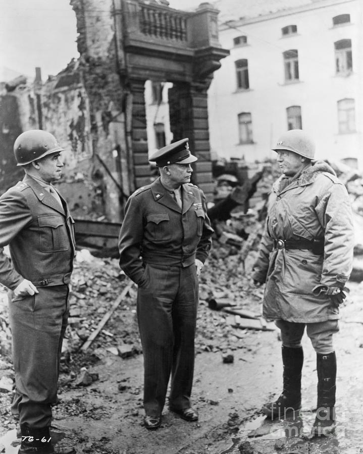 Generals Bradley, Eisenhower, And Patton Photograph by Bettmann