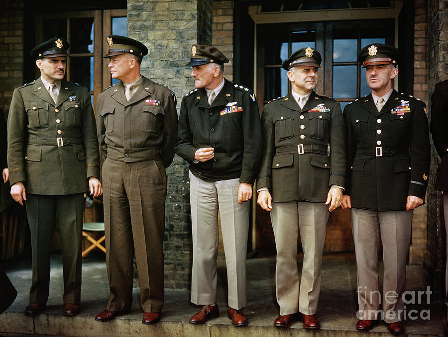 Generals Standing At Ceremonies Photograph by Bettmann