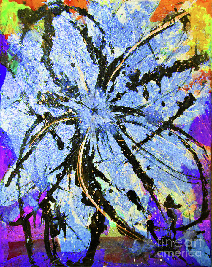 Genesis Blue Mixed Media by Sharon Williams Eng