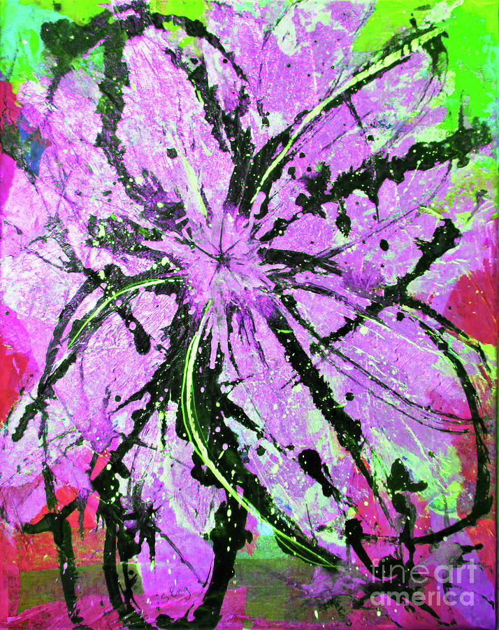 Genesis Purple Mixed Media by Sharon Williams Eng