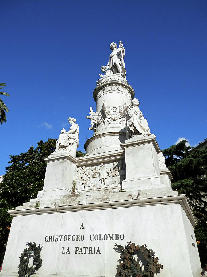 Genoa - Christopher Columbus Statue Photograph by Pema Hou