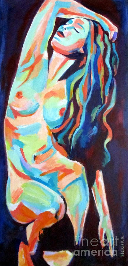 Portrait Painting - Gentle nude by Helena Wierzbicki