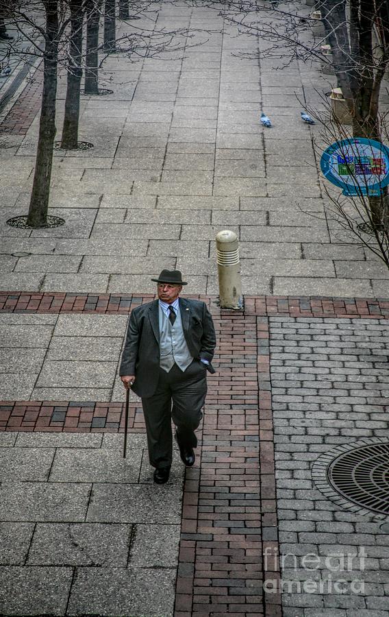 Gentleman strolling with Cane Streets of Philadelphia  Photograph by Chuck Kuhn