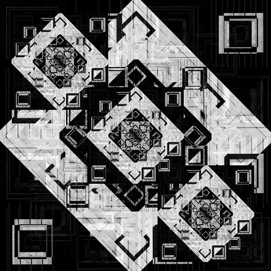 Black And White Mixed Media - Geo Pattern 05 by Lightboxjournal