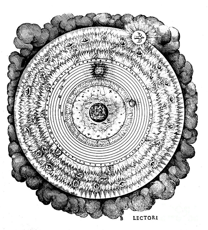 Geocentric Or Earth-centred Universe Drawing by Print Collector