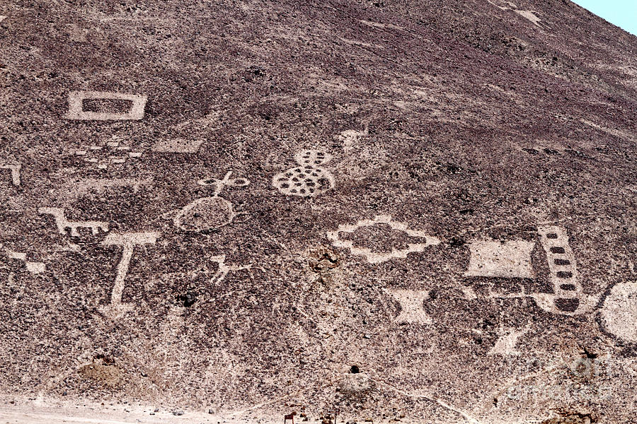 Geoglyphs at Cerro Pintados Tarapaca Chile Photograph by James Brunker