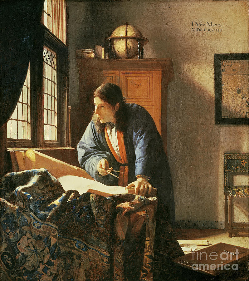 Geographer By Vermeer Painting by Vermeer