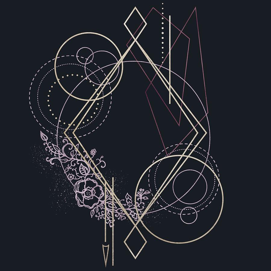 Geometric Abstraction Decorated With Flowers by Bee-Bee Deigner Geometric Abstraction Decorated With Flowers by Bee-Bee Deigner