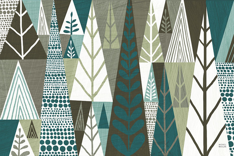 Tree Drawing - Geometric Forest by Michael Mullan