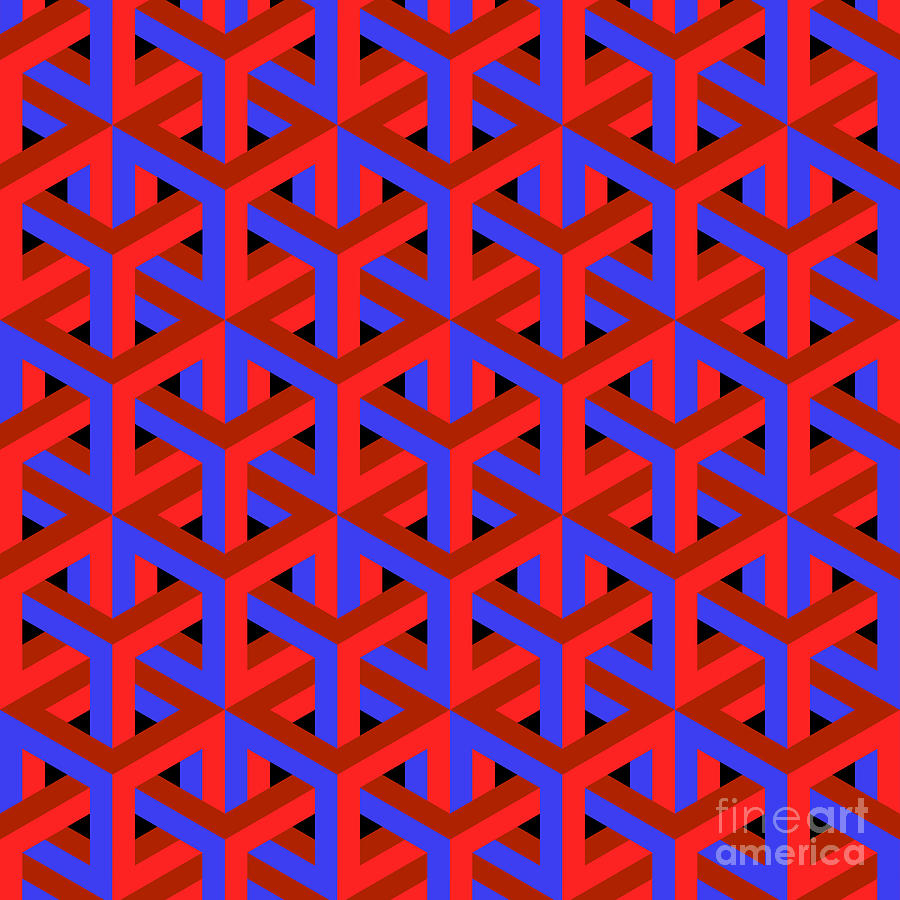 Dimensional Digital Art - Geometric Optical Art Background In Red by Jkerrigan Dimensional Digital Art - Geometric Optical Art Background In Red by Jkerrigan