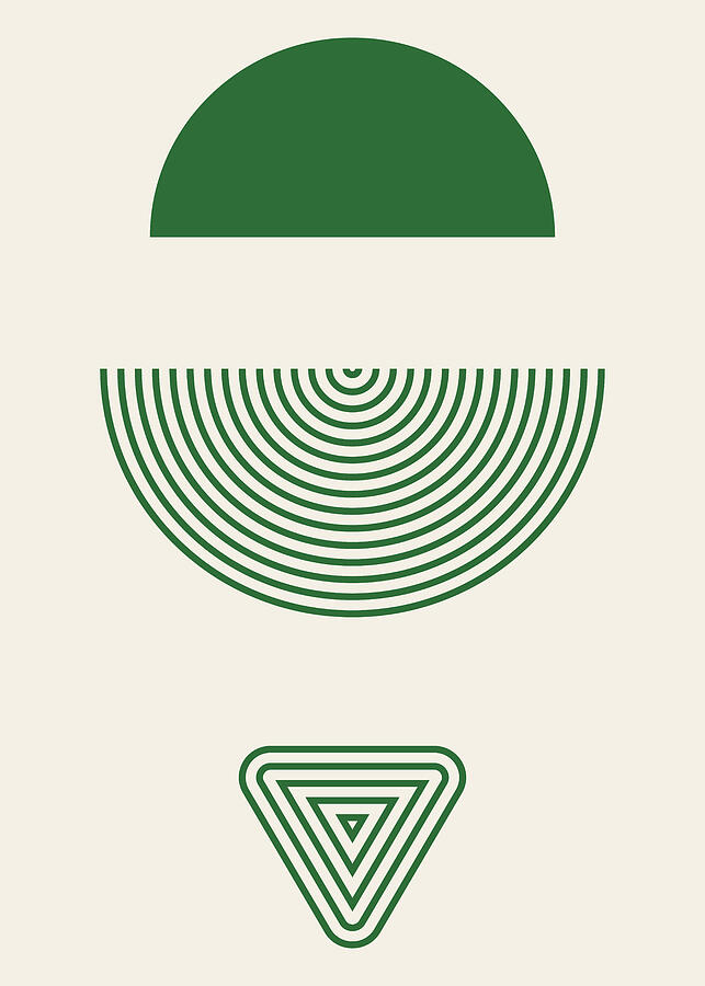 Geometric Shapes In Green And Beige Digital Art by Trendy Art Geometric Shapes In Green And Beige Digital Art by Trendy Art