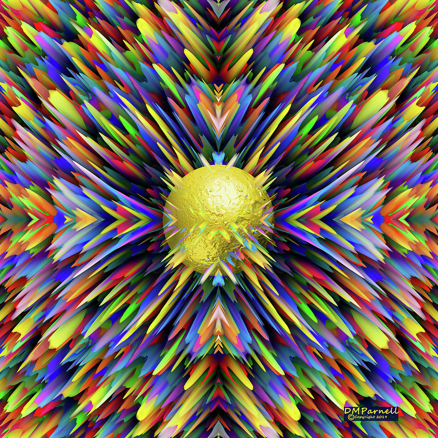 Geometric Splash Spikeball Digital Art by Diane Parnell