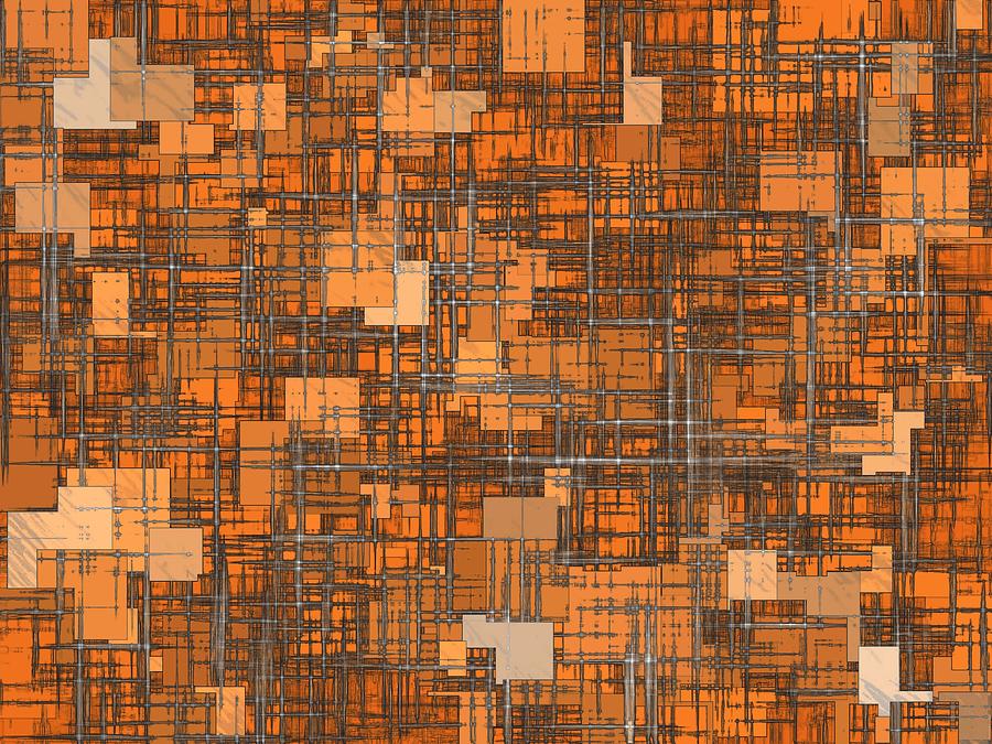Geometric Square Pattern Abstract Background In Orange And Brown ...