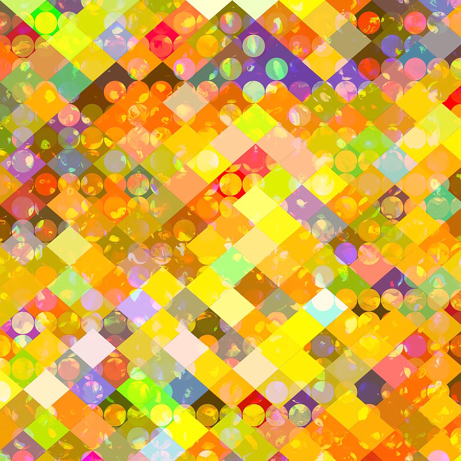 Geometric Square Pixel And Circle Pattern Abstract In ...