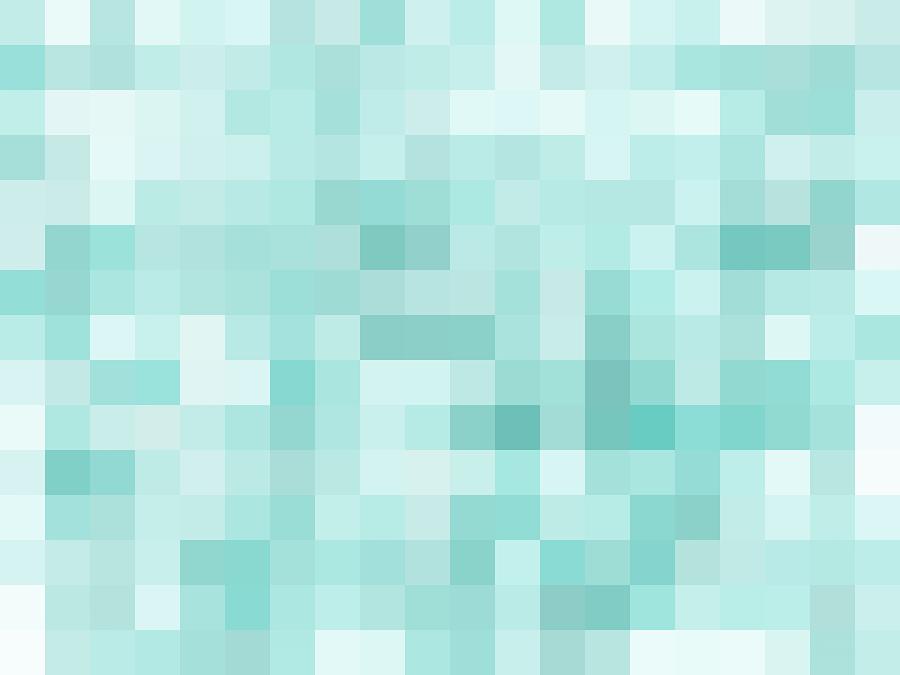 Geometric Square Pixel Pattern Abstract In Green Digital Art